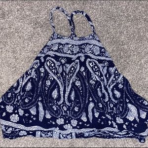 Blue Paisley Bra Top